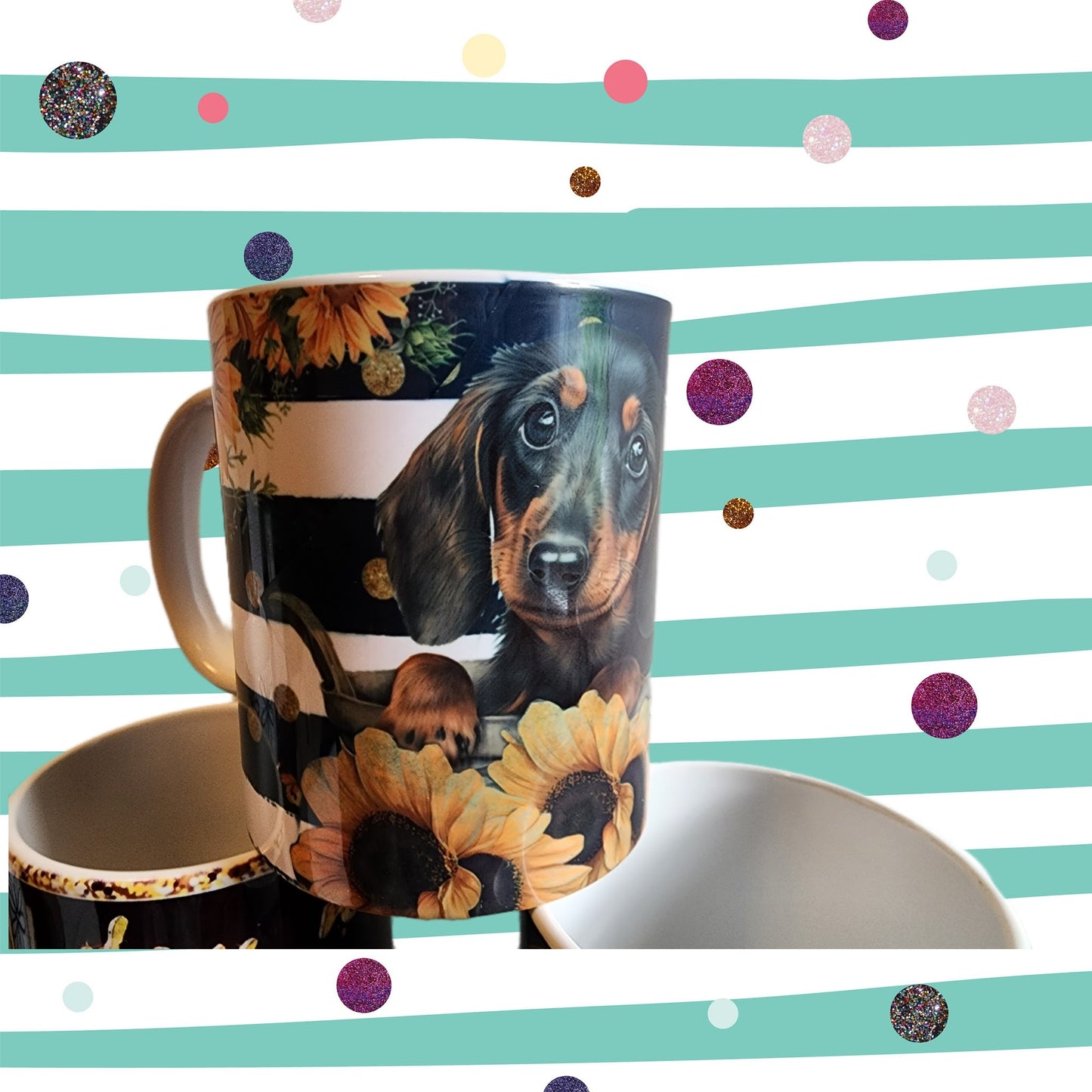 Dashund ceramic coffee mug