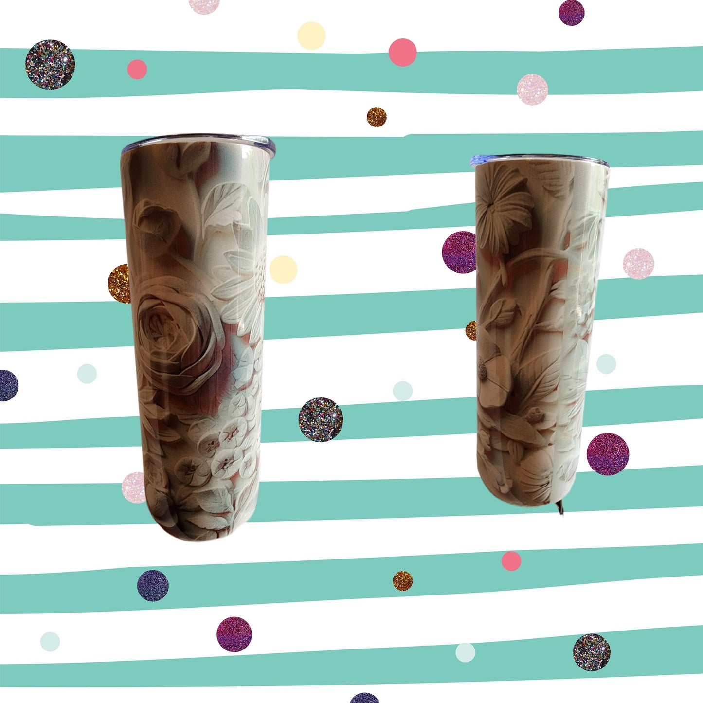 3D-floral Tumblers